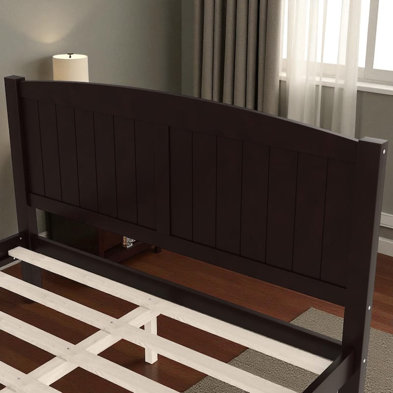 Solid Wood Platform Bed Frame with Support Slats, Strong Structure, No Box Spring Needed Modern Bedroom Furniture