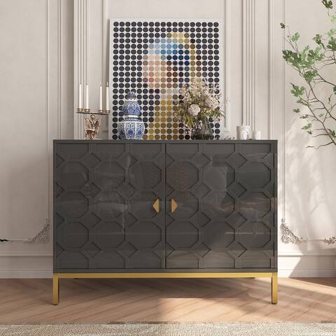 Clihome Freestanding 2-Door Storage Accent Cabinet