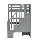 preview thumbnail 17 of 32, Twin Size Loft Bed with Desk and Double Storage Drawers, Grey