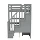 preview thumbnail 19 of 25, Wooden Twin Size Loft Bed wtih Rectangle Desk Underneath and Double Storage Drawers, Side Staircase Built-in Storage