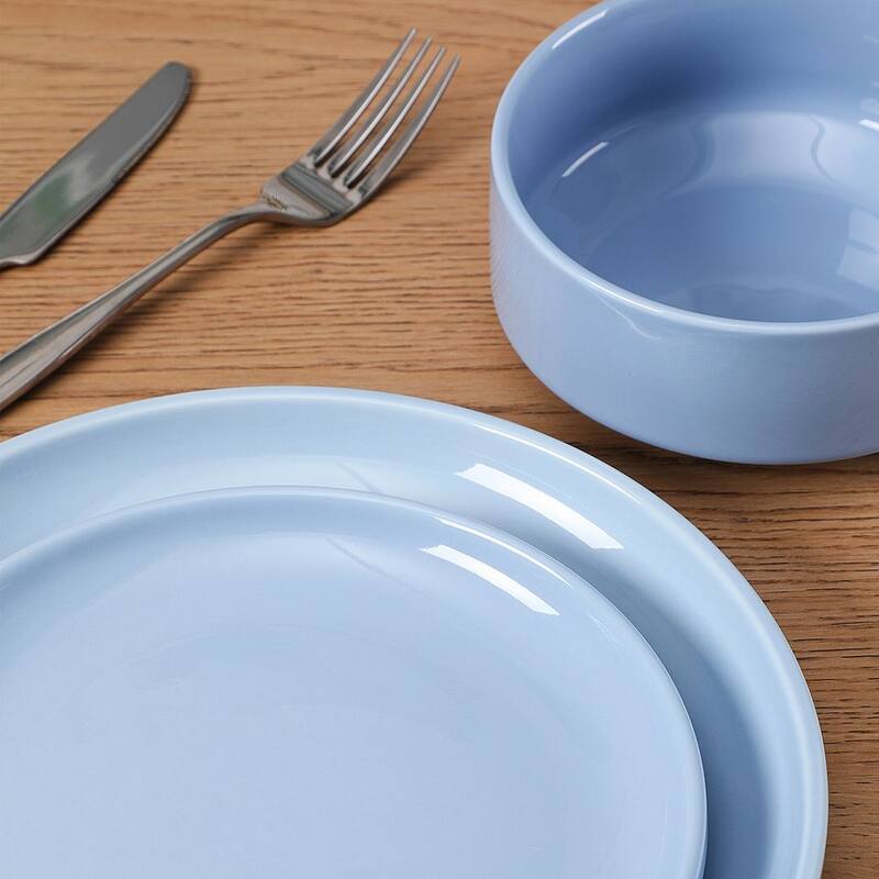 LOVECASA 16-Piece Round Dinnerware Set Stackable, Service for 4