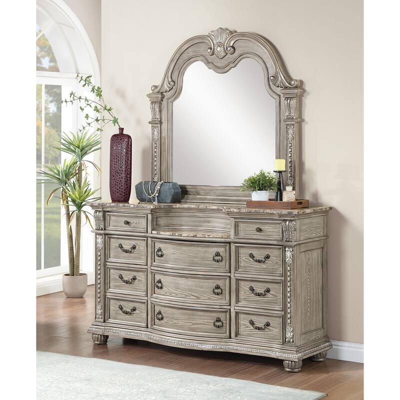 Glory Furniture Lucca G09105-M Shaped Mirror Gray - Grey