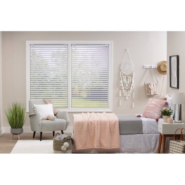 2inch White Cordless Plantation Vinyl Blind (72inches Long) Bed