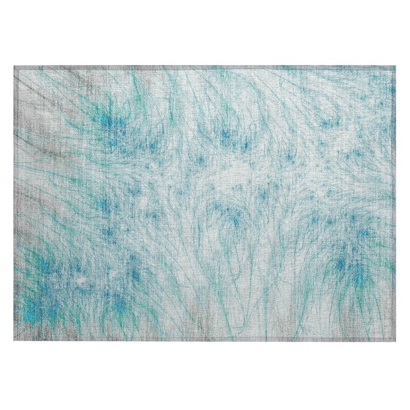 Machine Washable Indoor/ Outdoor Modern Cheraw Chantille Rug