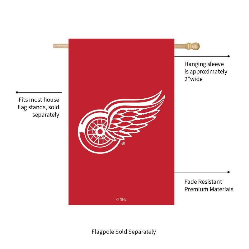 Applique Flag, House Size, Detroit Red Wings