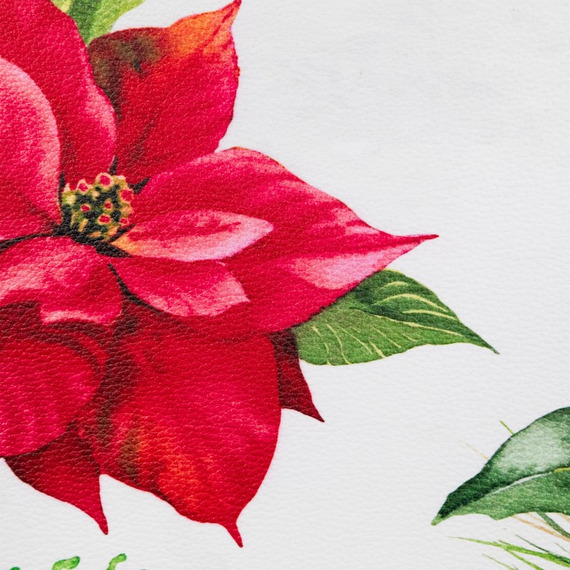 Poinsettia Merry Christmas Kitchen Comfort Anti-Fatigue Floor Mat- 17.75" x 29.5"