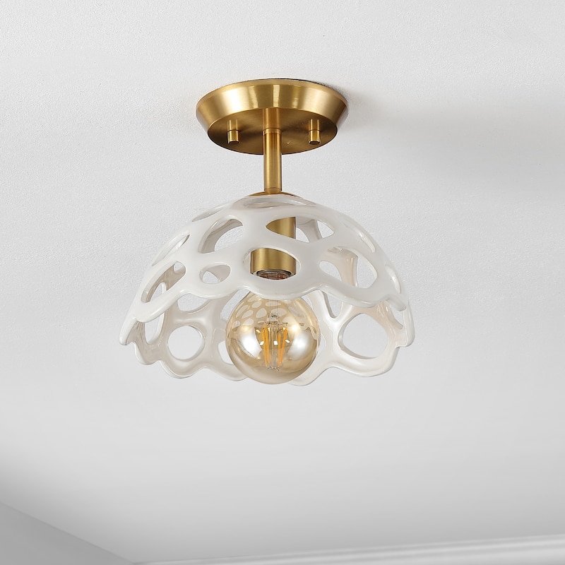 SAFAVIEH Lighting Eldrid Flush Mount - 10"W x 10"D x 8"H