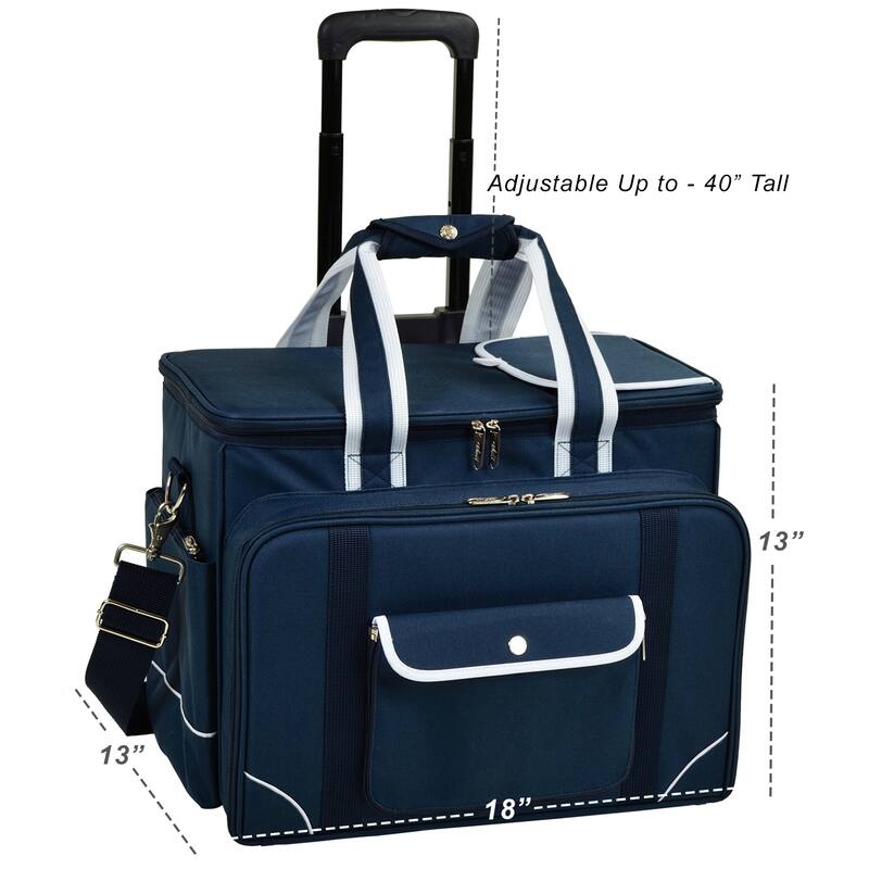 Picnic at Ascot- Picnic Cooler Bag on Wheels with Service for 4