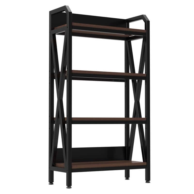 4-Tier Baker's Rack with Wooden Shelves - Versatile Storage Organizer for Kitchen, Pantry, Bathroom & More, 33.50'' Length