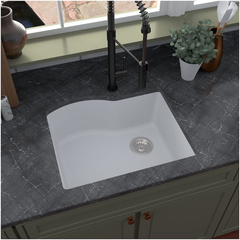 Karran USA QU-671-PK1 Quartz QU 24" Undermount Single Basin Quartz
