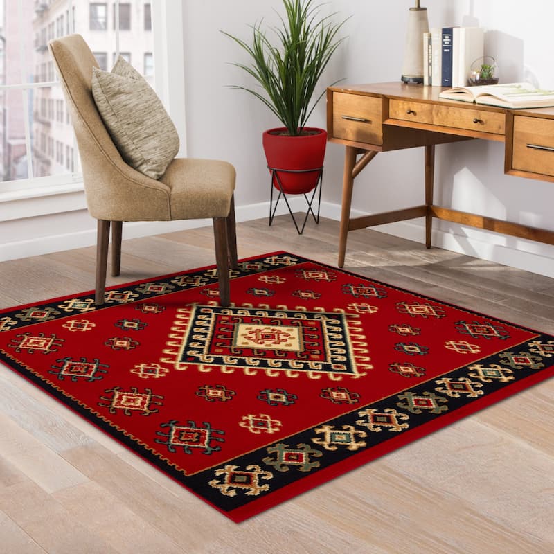 Geometric Bohemian Rustic Power-Loomed Area Rug by Superior