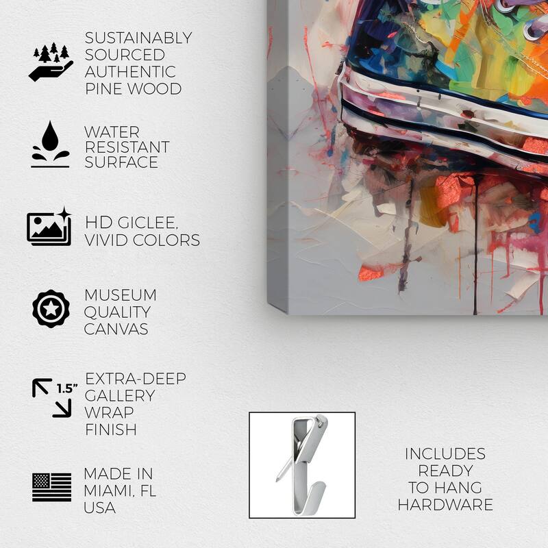 Wynwood Studio Fashion and Glam Artsy Sneaker IV Gray and Light Purple Modern & Contemporary Wall Art Canvas Print