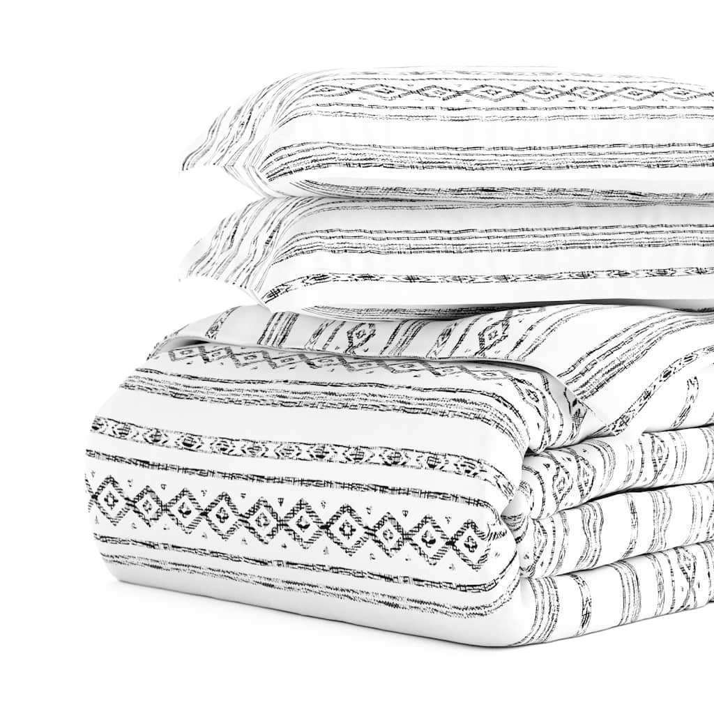 Becky Cameron Geo Threads 3-Piece Patterned Duvet Cover Set