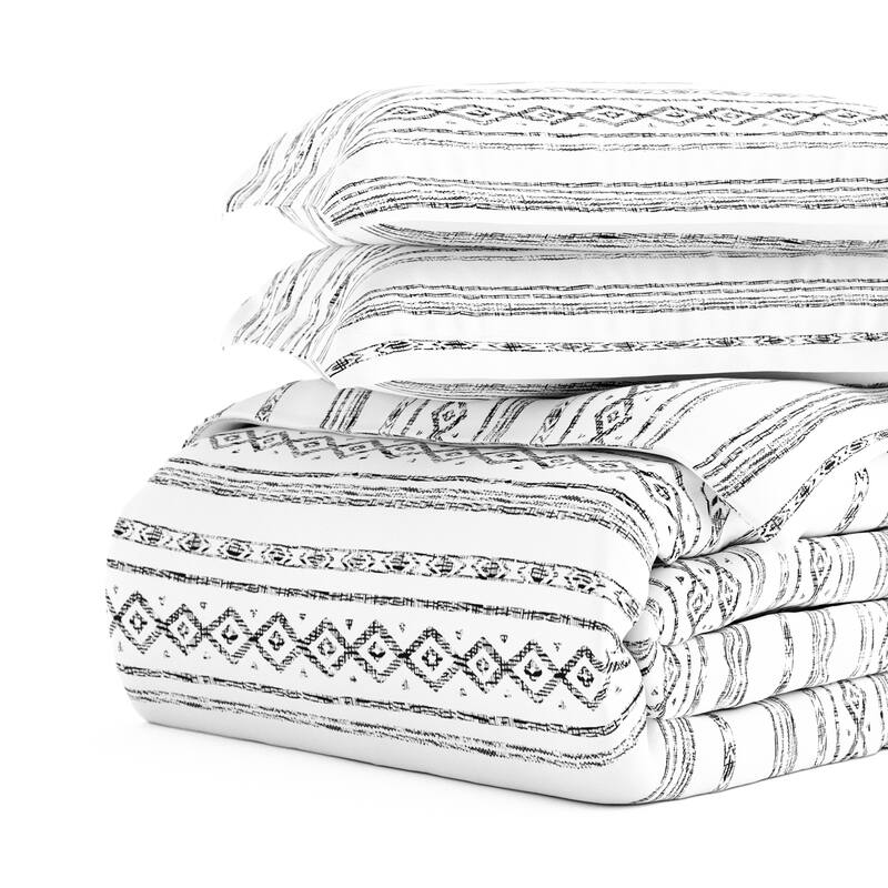 Becky Cameron Geo Threads 3-Piece Patterned Duvet Cover Set