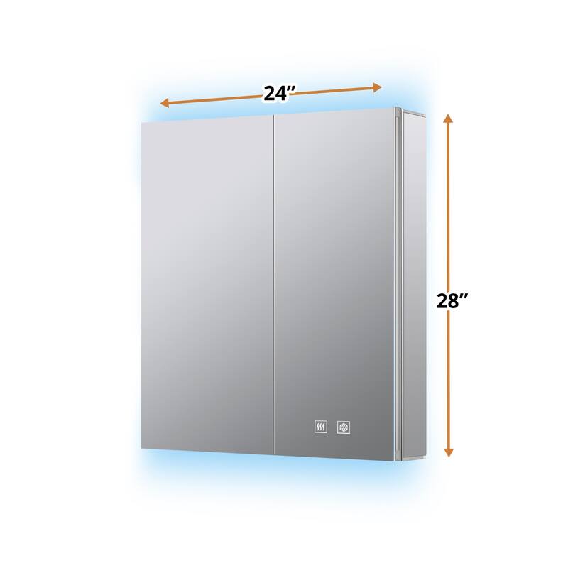 Corsica Surface-Mount LED Mirror Medicine Cabinet with Defogger
