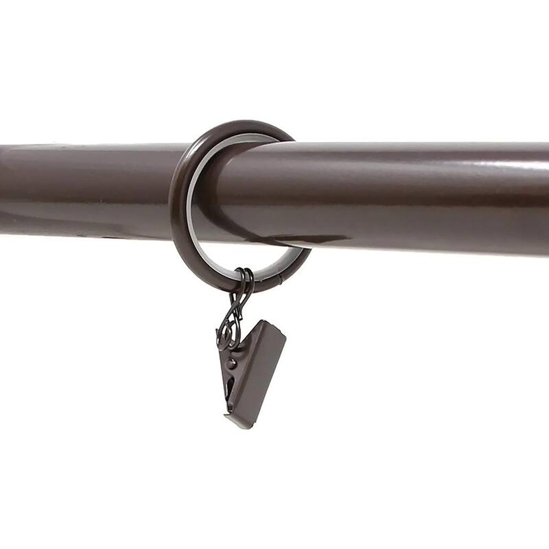 32PCS 1.25" Drapery Curtain Rod Rings for 1" Rod with Clips, Eyelets and Nylon Inserts
