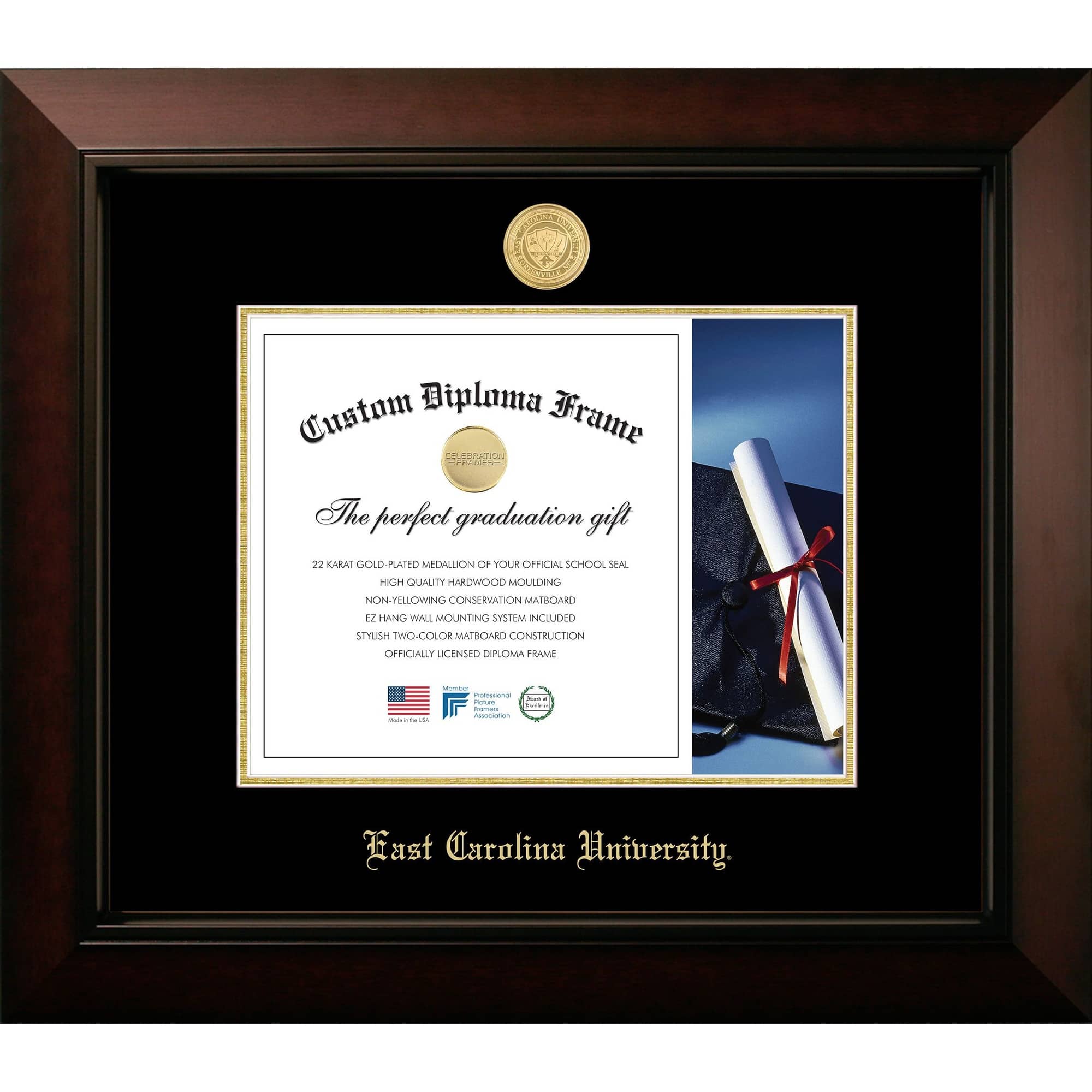 East Carolina University 14w x 11h Legacy Diploma Frame - On Sale - Bed ...