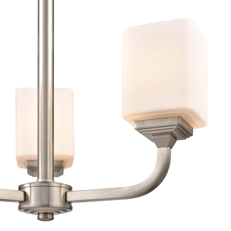 Millennium Lighting Eddison 3 Light Chandelier in Brushed Nickel with Frosted Glass Shades