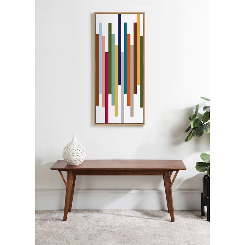 Kate and Laurel Sylvie Modern Color Block Stacks Framed Canvas by The Creative Bunch Studio - Natural