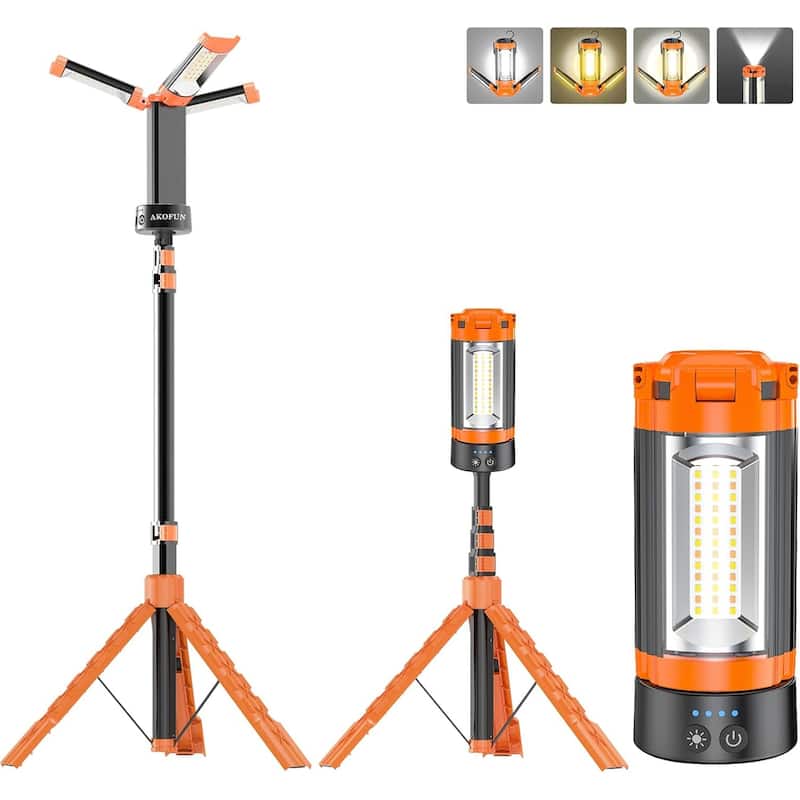 Rechargeable Camping Work Light with Tripod and Magnetic Base