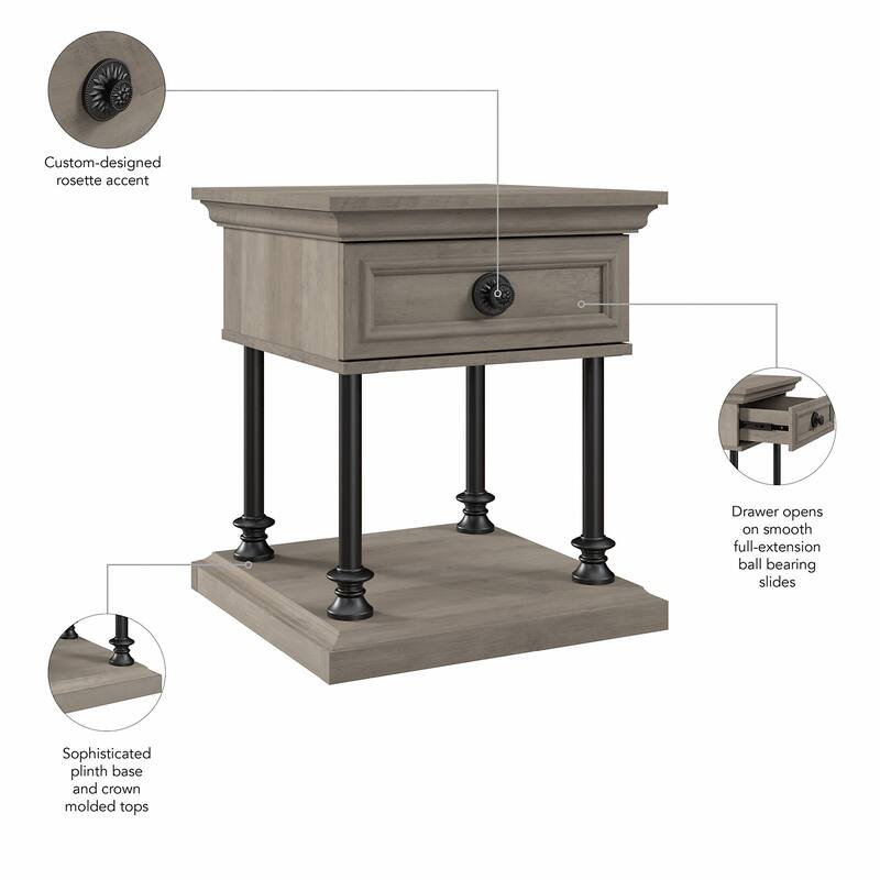 Coliseum Designer End Table with Storage by Bush Furniture