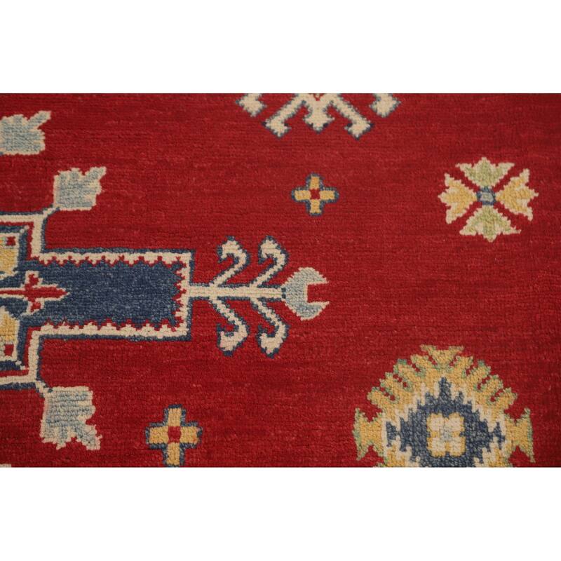 Red Kazak Area Rug Hand-Knotted Traditional Wool Carpet - 8'10"x 11'8"