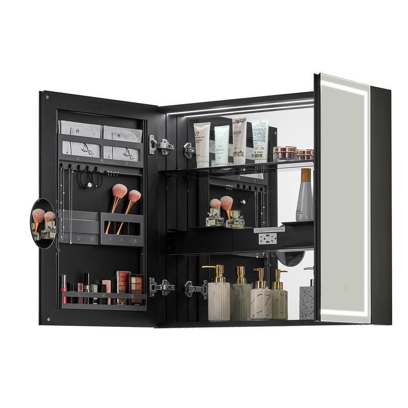 Hesili Rectangular Frameless LED Lighted Bathroom Mirror Medicine Cabinet