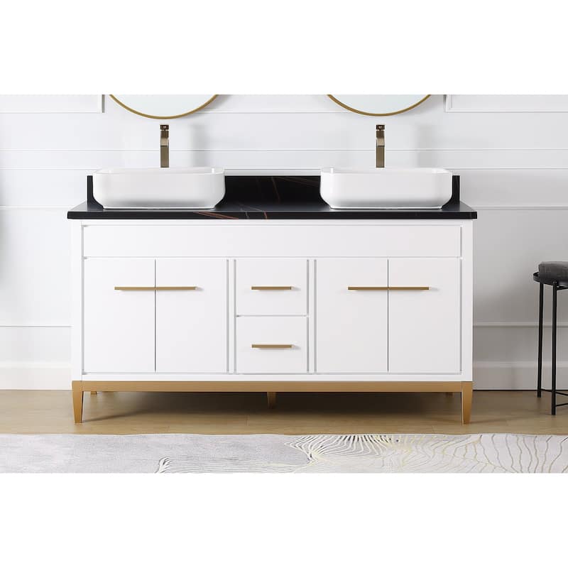 60" Tennant Brand Vessel sink Beatrice Double Sink Vanity