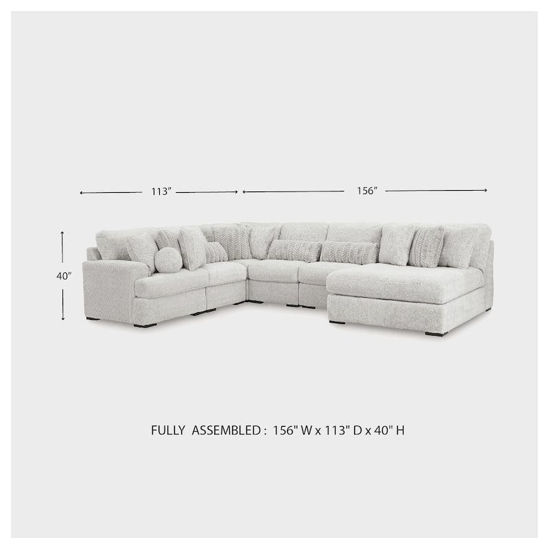Signature Design by Ashley Snodoodle Gray 6-Piece Sectional with Chaise - 156" W x 113" D x 40" H