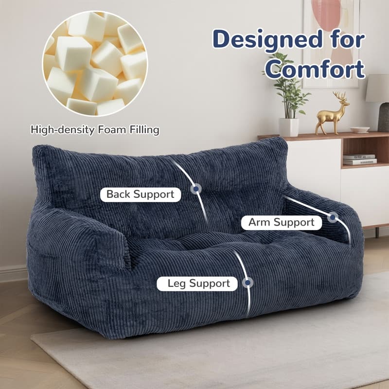 Pamapic Bean Bag Chair, Double Seater Corduroy Lazy Sofa