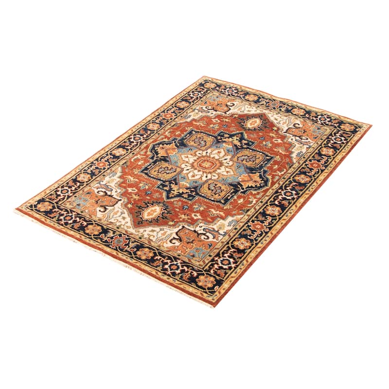 ECARPETGALLERY Hand-knotted Jules Sultane Red Wool Rug - 3'10 x 5'11