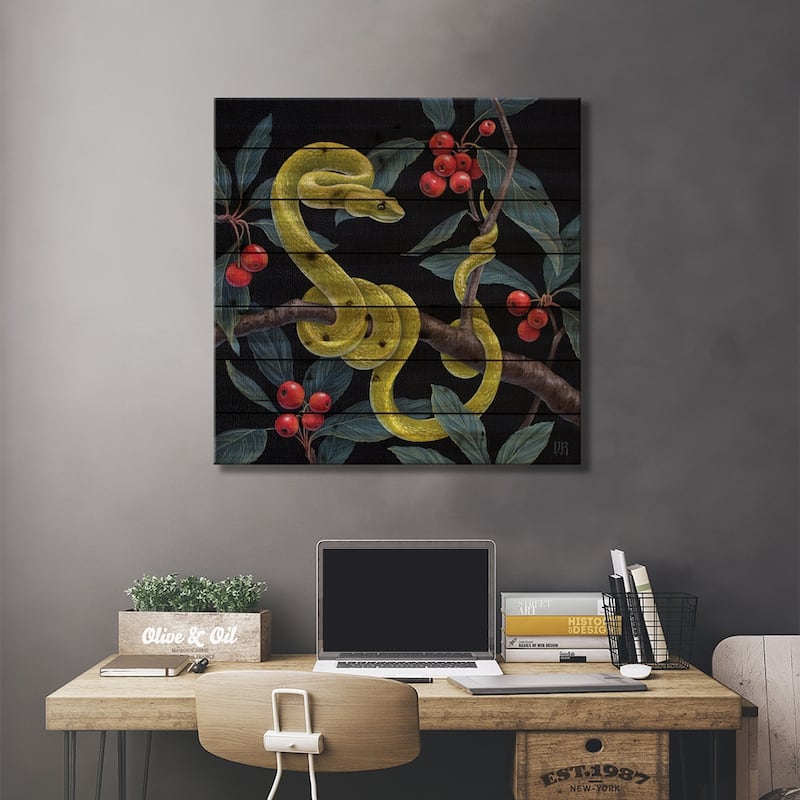 Uncertain Danger Print On Wood by Vasilisa Romanenko - Multi-Color