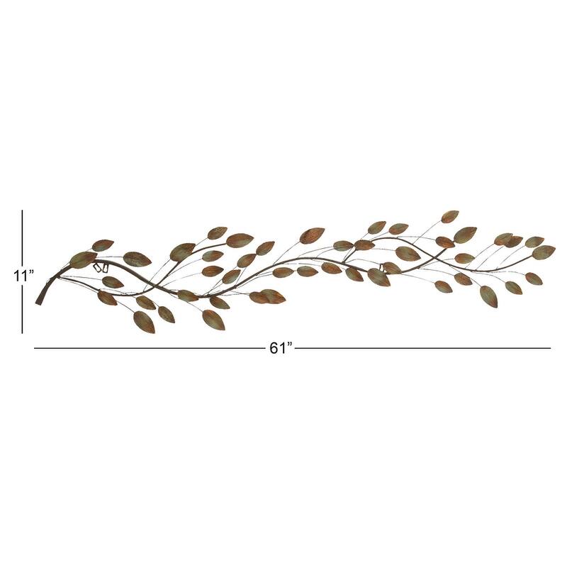 Brown Metal Leaf Home Wall Decor