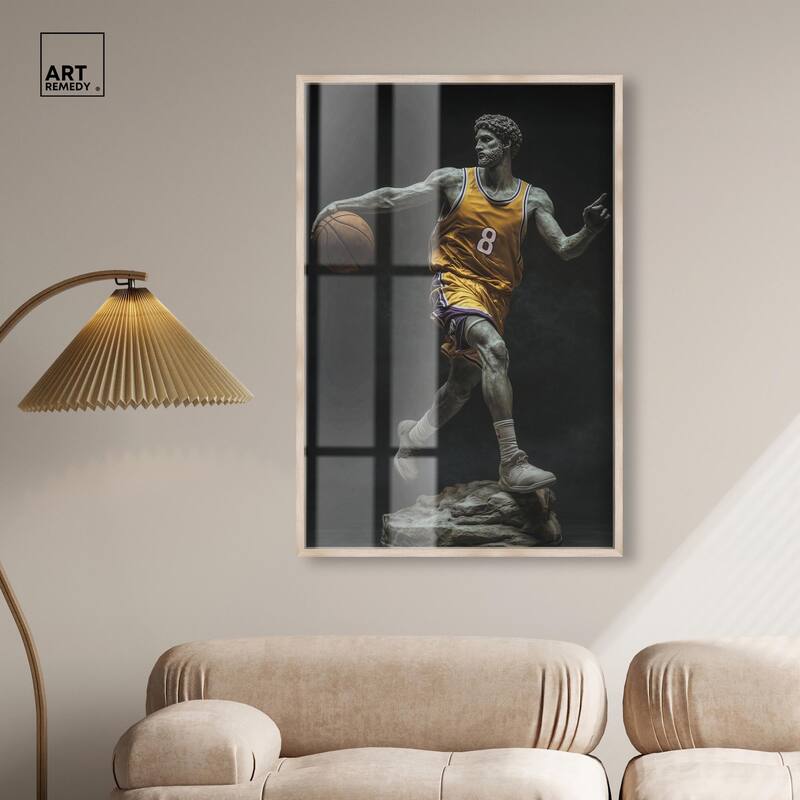 Basketball Yellow Uniform Shadowbox by Art Remedy