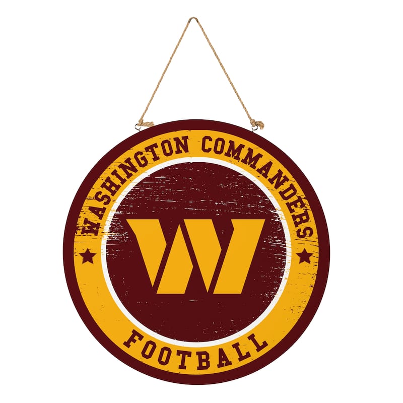 Washington Commanders Wooden Door Decor Wall Sign - Multi-Color - 18 x 18