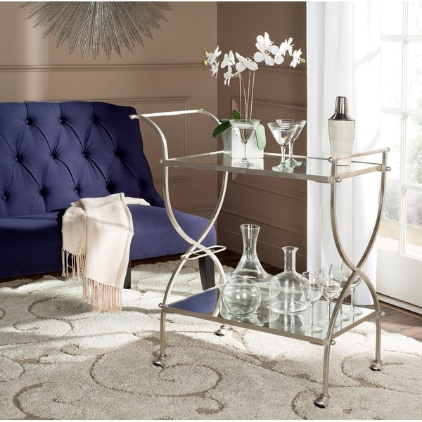 Safavieh Gold Metal Base with Mirror Top Kitchen Cart (33.5-in x 20.1-in x 38.6-in)