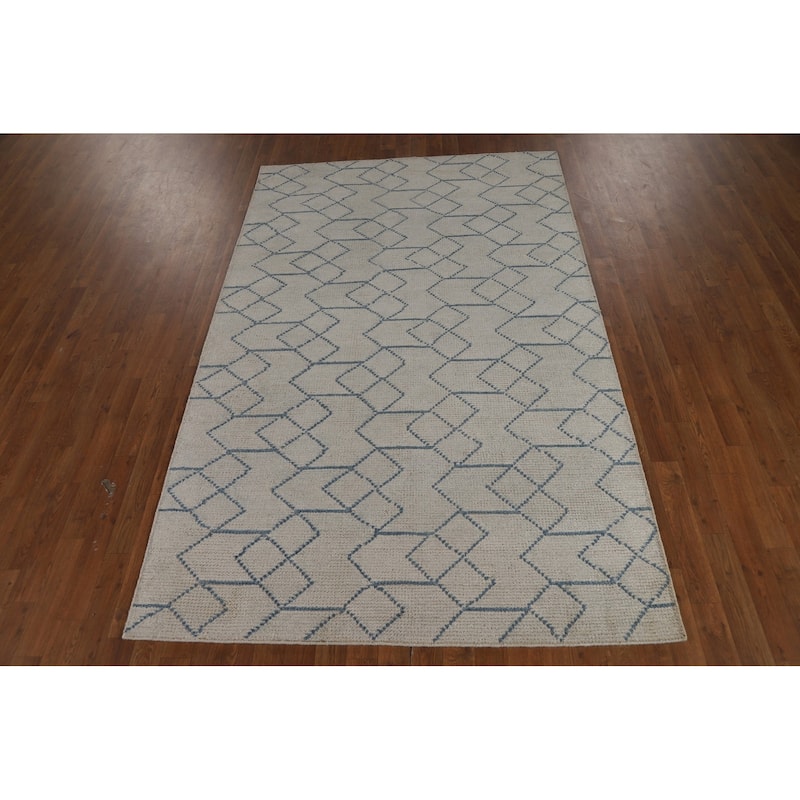 Contemporary Moroccan Oriental Area Rug Handmade Wool Carpet - 5'0" x 7'11"