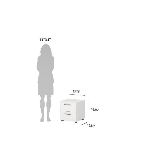 dimension image slide 4 of 6, Porch & Den Angus Foiled 2-drawer Nightstand