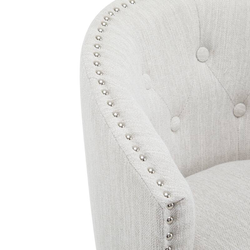 Set of 2, 33.25" Swivel Counter Stools with Faux Leather Cushion, Solid Rubber Wood Frame, Armless Design