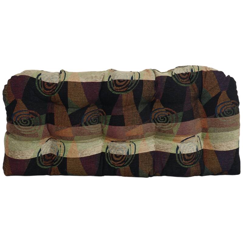 42-inch by 19-inch Rounded Back Jacquard Chenille Loveseat Cushion - 42 x 19