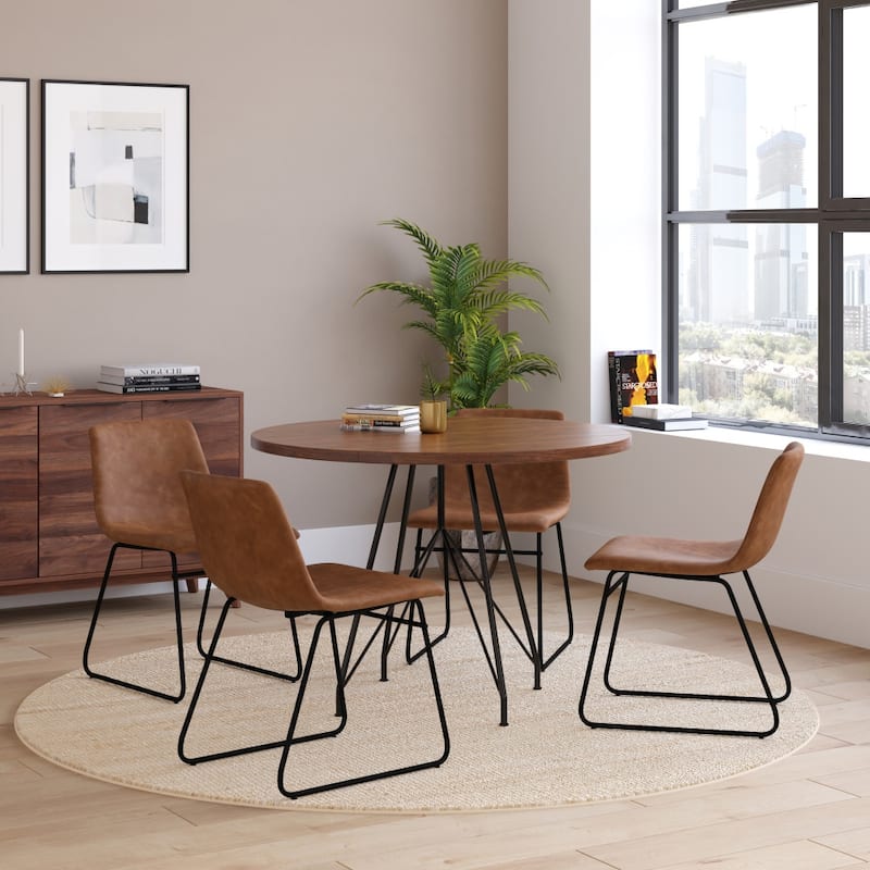 18 Inch Indoor Dining Table Chairs, LeatherSoft Upholstery-Set of 2