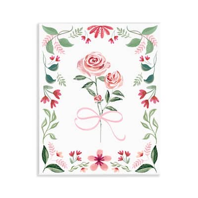 Stupell Delicate Roses Floral Border Wall Plaque Art Design By Kristen Brockmon