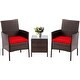 preview thumbnail 11 of 22, Pheap Outdoor 3-piece Wicker Bistro Set by Havenside Home Red