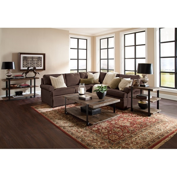 Wood and metal multi shop level accent table