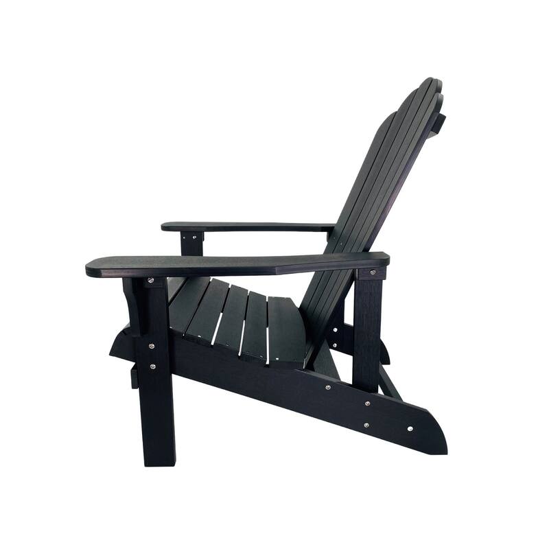 Synthetic Wood Adirondack Chair Black 29.5"W x 34"D x 36.5"H Bed