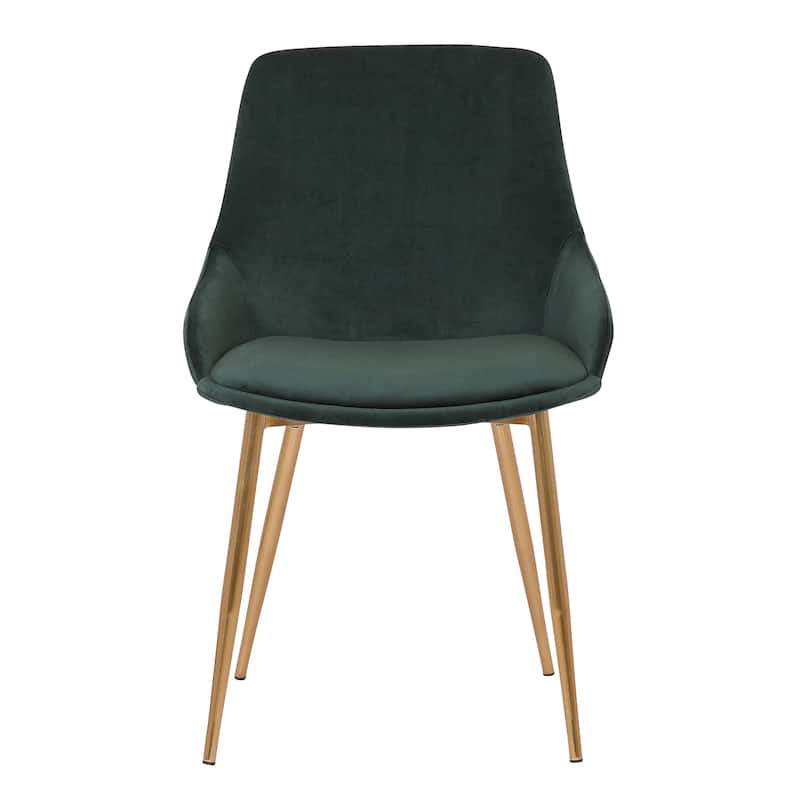 Modern Velvet Upholstered Dining Chair Accent Chair with Metal Legs