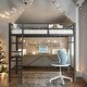 preview thumbnail 2 of 7, Modern Industrial Twin Size Metal Loft Bed with L-Shaped Desk and Charging Station