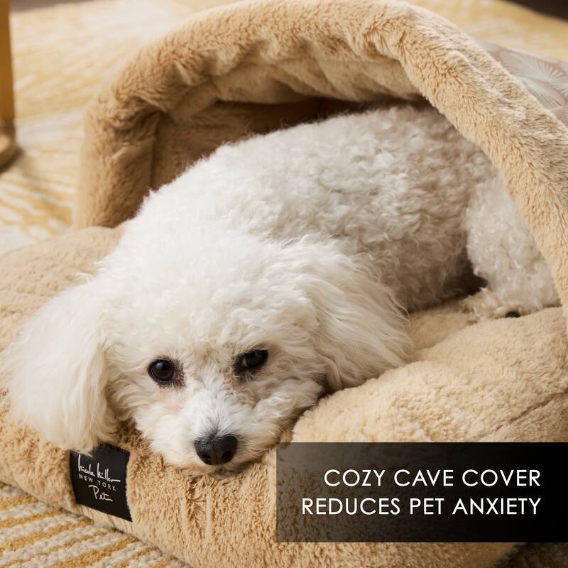 NICOLE MILLER NEW YORK PET Kendall Fluted Geo Cozy Slipper Cave Pet Bed - 22"x17"x11"