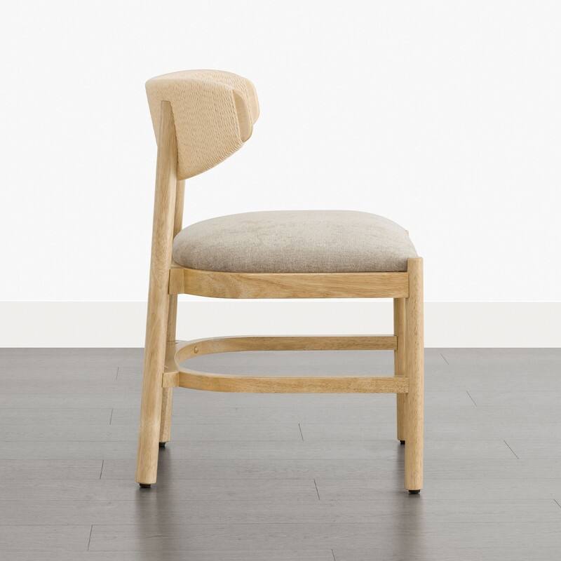 Spruce & Spring Modern Dining Chair with Handwoven Rope Back