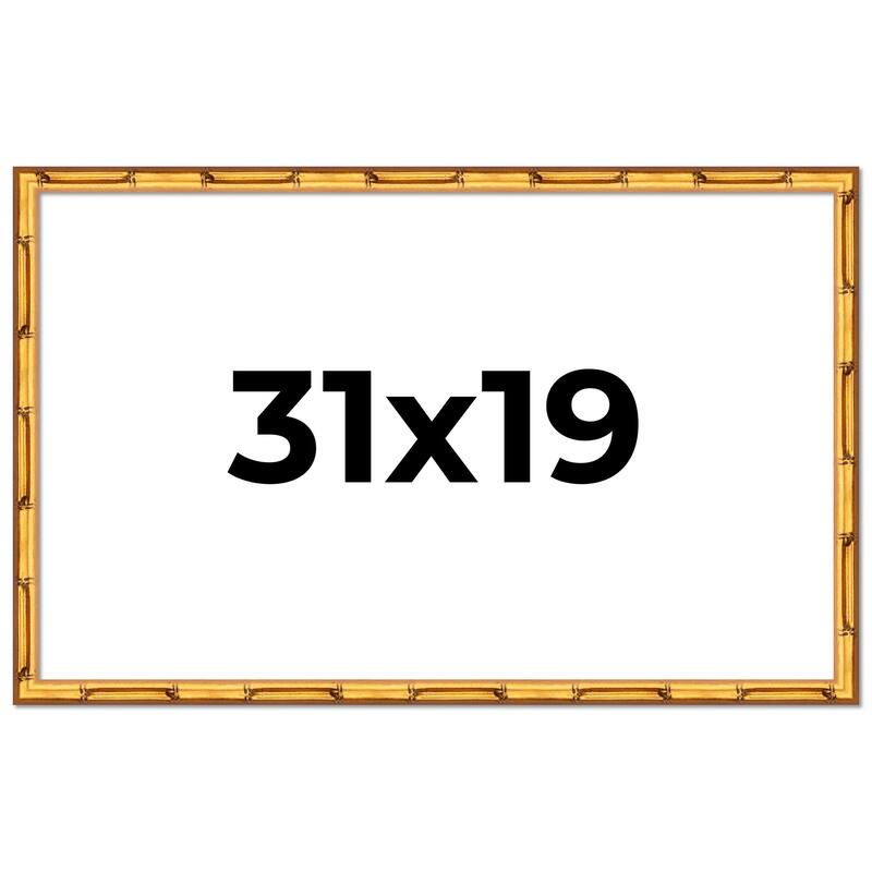 31x19 Frame Gold Bamboo Picture Frame Modern Photo Frame Includes UV Acrylic Shatter Guard Front Acid Free Foam Backing Board